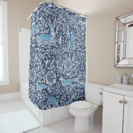 Woodland Animal Blue, White Forest Rabbit Fox Hjor