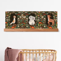 Woodland Animal Boho Blommigt Triptych