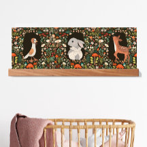 Woodland Animal Boho Blommigt Triptych