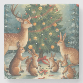 Woodland Animal Christmas Scene Stenunderlägg