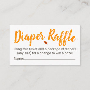 Woodland Animal Diaper Raffle Biljett Tilläggskort
