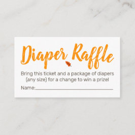 Woodland Animal Diaper Raffle Biljett Tilläggskort