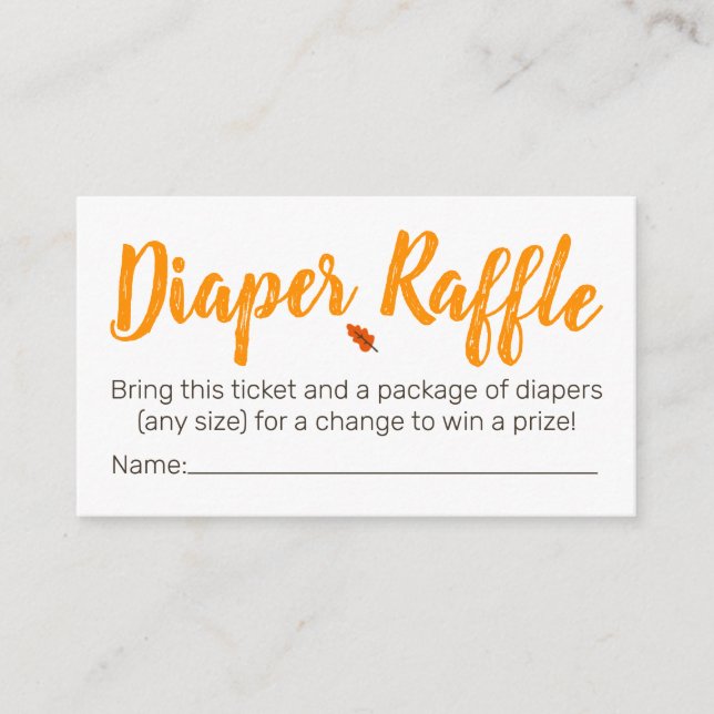 Woodland Animal Diaper Raffle Biljett Tilläggskort (Framsida)