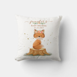 Woodland Animal Fox Baby Shower Botanical Design Kudde