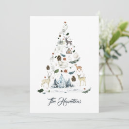 Woodland Animal Julgran-kort Tack Kort