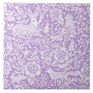 Woodland Animal Lila Hjort Fox Rabbit Nature Kakelplatta