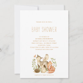 WOODLAND ANIMAL MODERN MINIMAL BABY SHOWER | INBJUDNINGAR