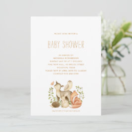 WOODLAND ANIMAL MODERN MINIMAL BABY SHOWER | INBJUDNINGAR