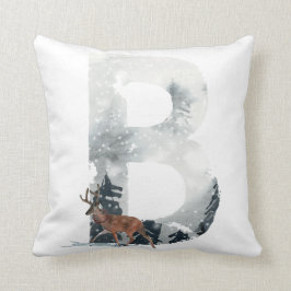 Woodland Animal Monogram ’B’ Dekorativ kudde