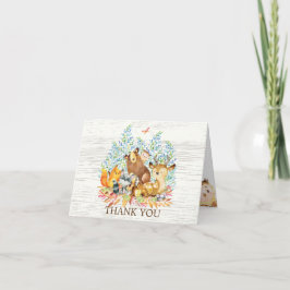 Woodland Animal Neutralt Baby Shower Tackkort