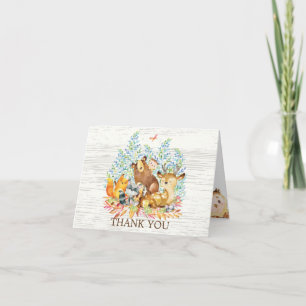 Woodland Animal Neutralt Baby Shower Tackkort