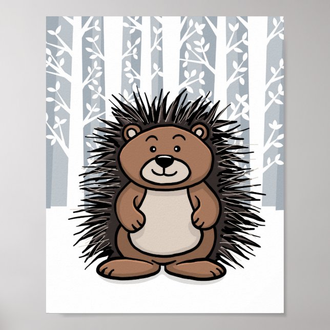 Woodland Animal Porcupine Poster (Framsidan)