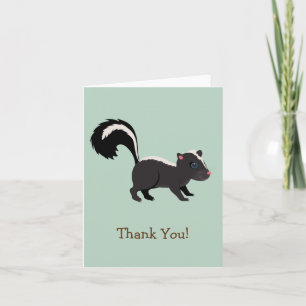 Woodland Animal, Skunk on Sage Grönt Tack Kort