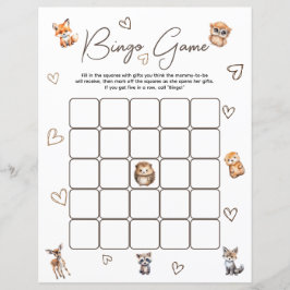 Woodland Animal Theme Bingo Game