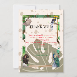 Woodland Animal Wedding Thank You Card Tack Kort