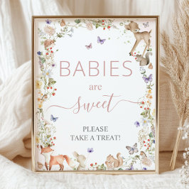 Woodland Animal Wildflower Baby Shower Sweet Treat Fototryck