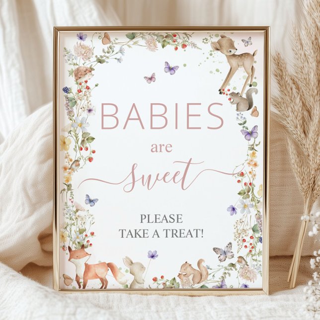 Woodland Animal Wildflower Baby Shower Sweet Treat Fototryck (Skapare uppladdad)