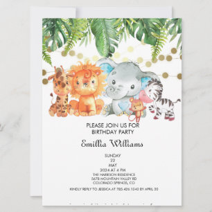 Woodland Animals Äventyr Baby Shower Inbjudningar