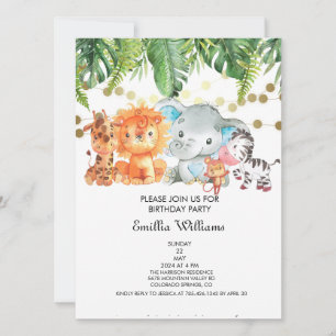 Woodland Animals Äventyr Baby Shower Inbjudningar