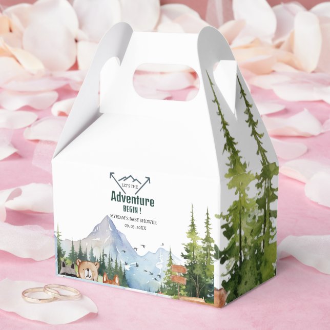Woodland Animals Äventyr Baby Shower Presentaskar (Bröllop)