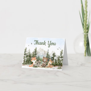 Woodland Animals Äventyr Baby Shower Tack Kort