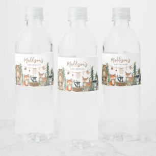 Woodland Animals Äventyr väntar på babyskor Vattenflaskor Etikett