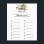 Woodland Animals Baby ABC Shower Flygblad<br><div class="desc">Baby ABC-spel.</div>