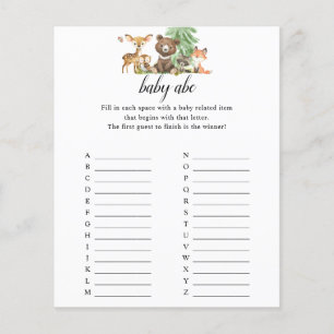 Woodland Animals Baby ABC Shower Flygblad