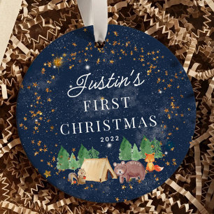 Woodland Animals Baby Första jul Julgransprydnad Keramik