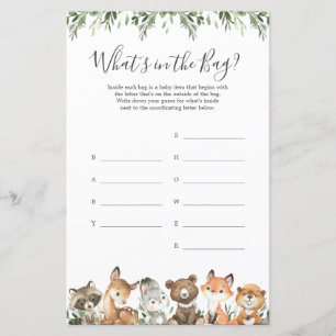 Woodland Animals Baby gissar vad som finns i Bag