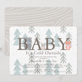 Woodland Animals Baby Kall Baby Shower by Mail Inbjudningar