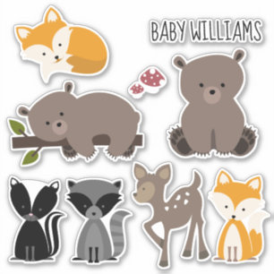 Woodland Animals Baby Klistermärken