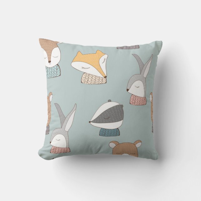 Woodland Animals Baby Pillow Kudde (Framsida)