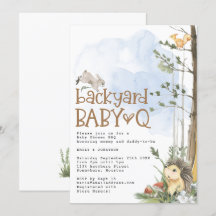 Woodland Animals Baby Q Backyard Baby Shower