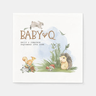 Woodland Animals Baby Q BBQ Baby Shower Pappersservett