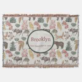 Woodland Animals Baby- Rustic Bears, Foxes, Uggla Filt