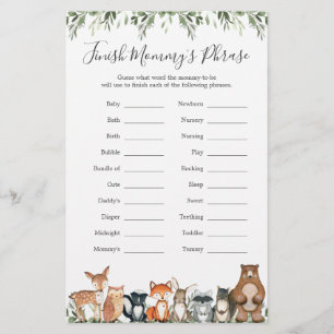 Woodland Animals Baby Shower Avslutar Mamma tackfr