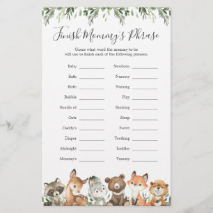 Woodland Animals Baby Shower Avslutar Mamma tackfr