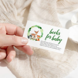 Woodland Animals Baby Shower Bokar för Baby Tilläggskort