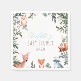 Woodland Animals Baby Shower Boy Napkins Pappersservett
