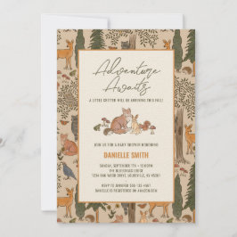 Woodland Animals Baby Shower Inbjudan for Boy