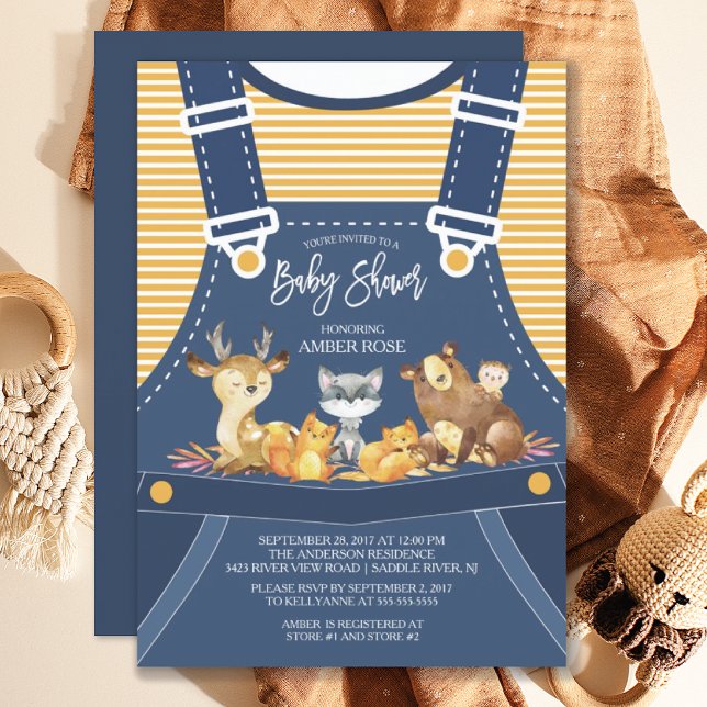 WOODLAND Animals Baby Shower-inbjudan Inbjudningar (Skapare uppladdad)