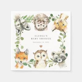 Woodland Animals Baby Shower Party Paper Napkins Pappersservett