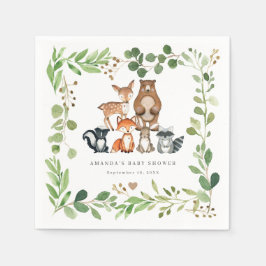 Woodland Animals Baby Shower Party Paper Napkins Pappersservett