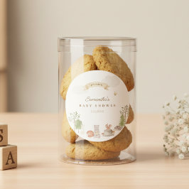 Woodland Animals Baby Shower Runt Klistermärke