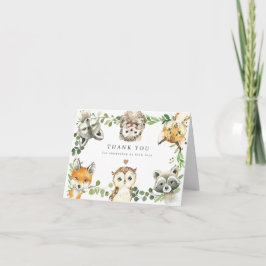 Woodland Animals Baby Shower Thank You Card Tack Kort