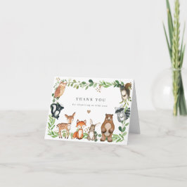 Woodland Animals Baby Shower Thank You Card Tack Kort