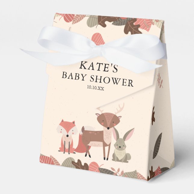 Woodland Animals Baby Shower Welcome Presentaskar (Framsidan Sidan)