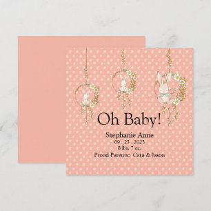 Woodland Animals Baby Stats Announcement Polkadot
