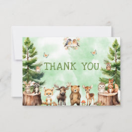 Woodland Animals berryblomma Baby Shower Tack Kort